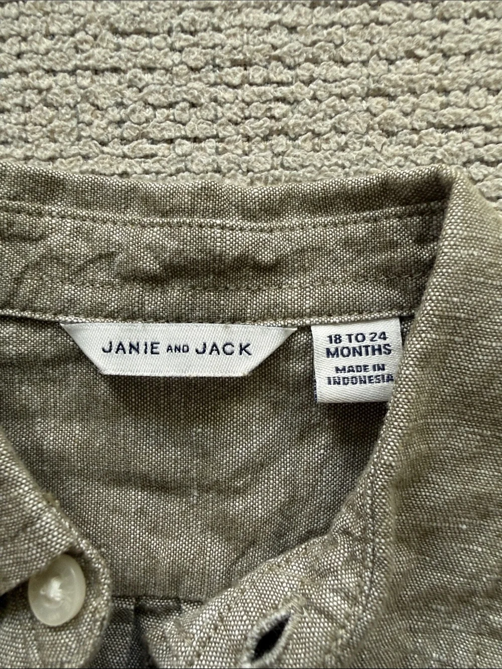 Toddler Button-Down Linen Shirt in Soft Green